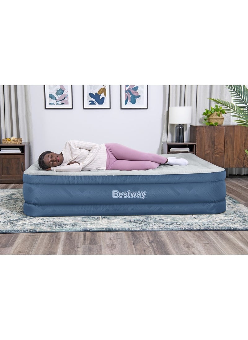 Bestway - Bestway - Fortech Snugable Top Air Mattress Queen with Built-in AC Pump and Antimicrobial Coating 203x152x46 cm - 69075 - Image 1