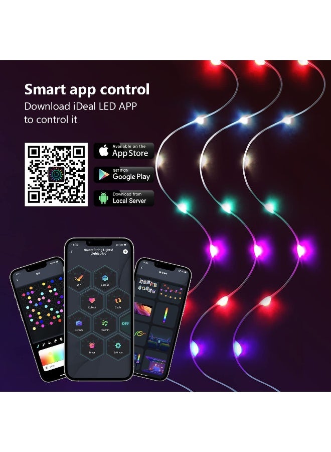 NIBEMINENT USB Bluetooth Color-Changing LED String Lights with APP Control & Music Sound Effects, Waterproof IP67 Outdoor String Lights for Christmas & Festivals, Remote Included, 5M (50 LEDs) - Image 5