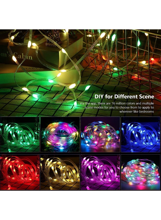 NIBEMINENT USB Bluetooth Color-Changing LED String Lights with APP Control & Music Sound Effects, Waterproof IP67 Outdoor String Lights for Christmas & Festivals, Remote Included, 5M (50 LEDs) - Image 4