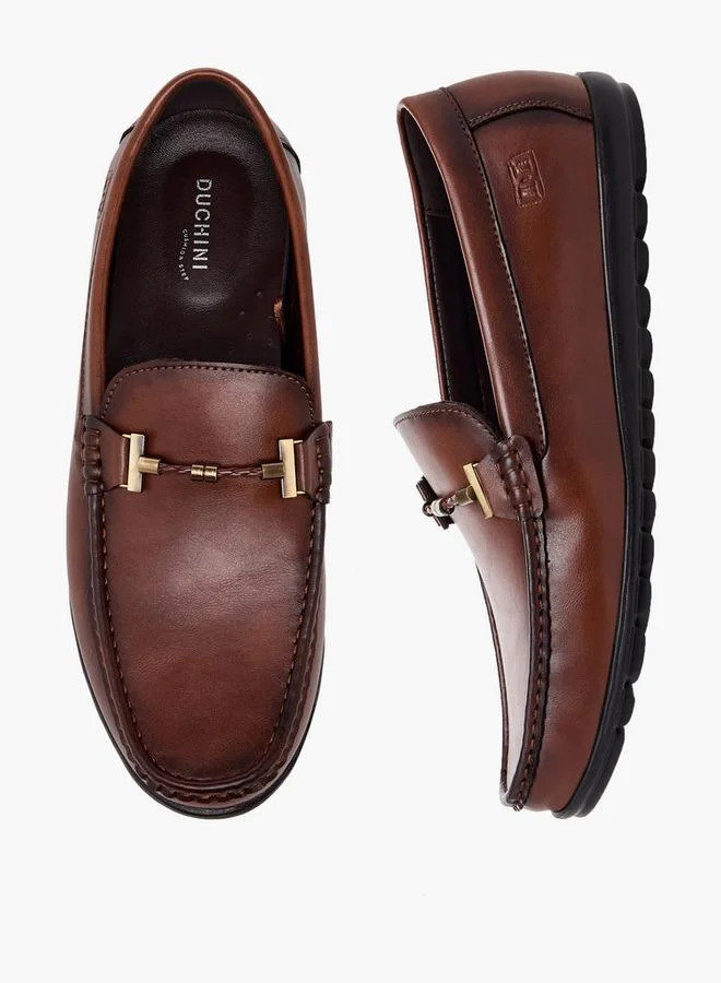 دوتشيني Men Metal Accent Slip-On Loafers