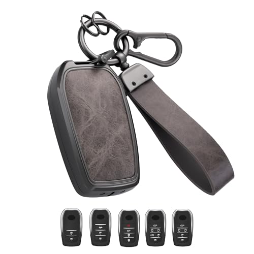 Qunzes Key Fob Cover with Heavy-duty Keychain for Toyota Camry Sienna Venza Hilux Fortuner Highlander Corolla Prius (Gray) - Image 1