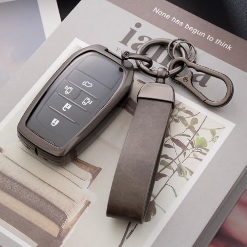 Qunzes Key Fob Cover with Heavy-duty Keychain for Toyota Camry Sienna Venza Hilux Fortuner Highlander Corolla Prius (Gray) - Image 3