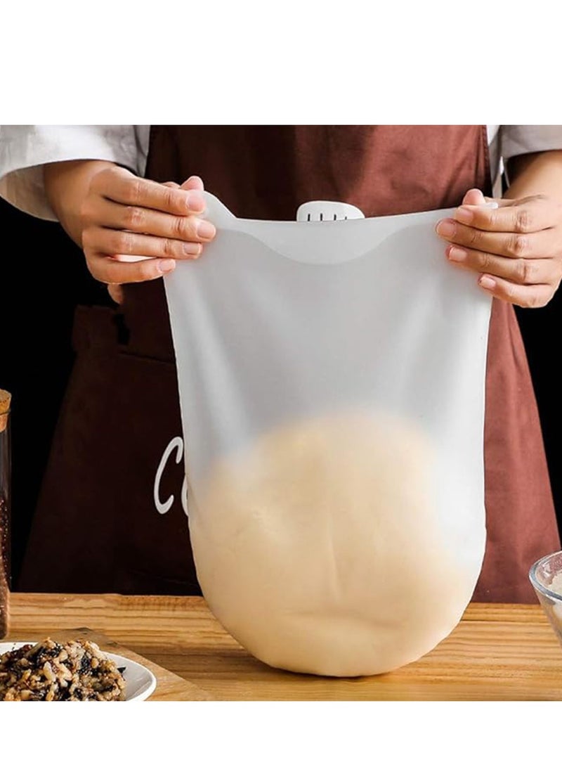 3 Piece Silicone Dough Bag, Reusable Kneading Dough Bag Thickened Dough Mixer Bag Improve Multifunctional Dough Mixer for Bread Making Cooking Tool Easy to Wash Flour Mixing Bag (8.26*12.2inch)  - Image 1