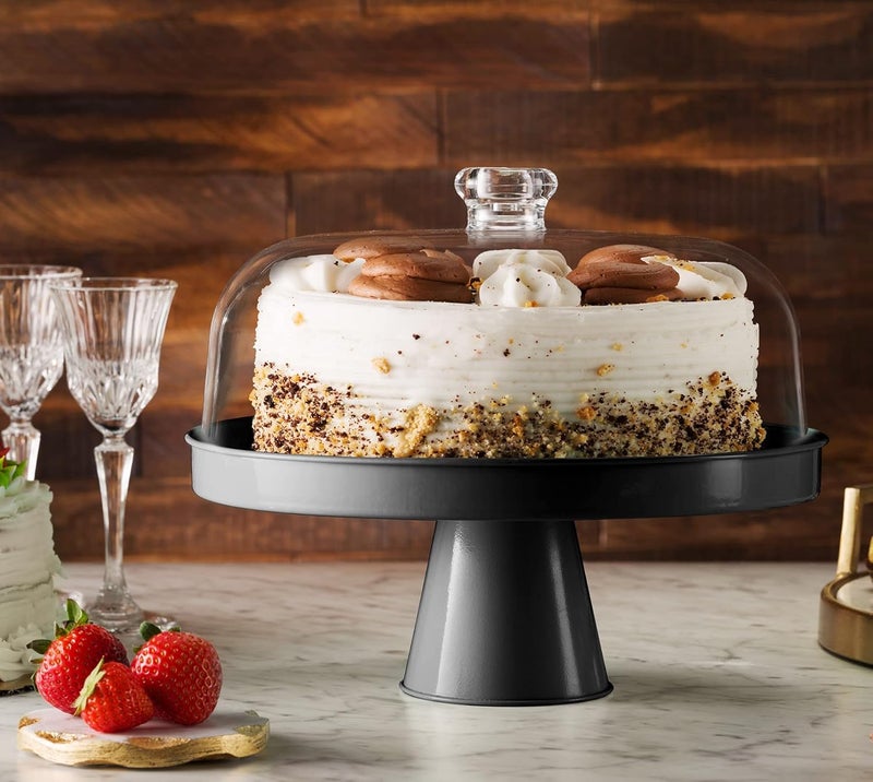 Table Concept Cake Stand, Footed Cake Stand with Lid, Serving Platter, Housewarming Gifts - Image 2