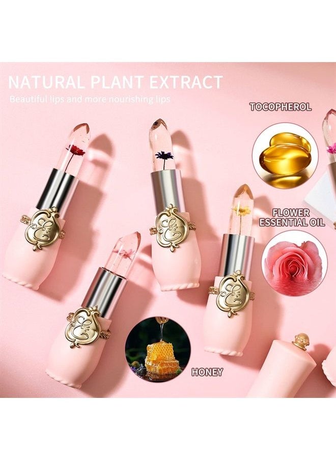 Bestland - 6 Pcs/Set Flower Jelly Lipstick Set Temperature Change Moisturizer Long Lasting Nutritious Balm Magic Color Change Lip Gloss - Image 1