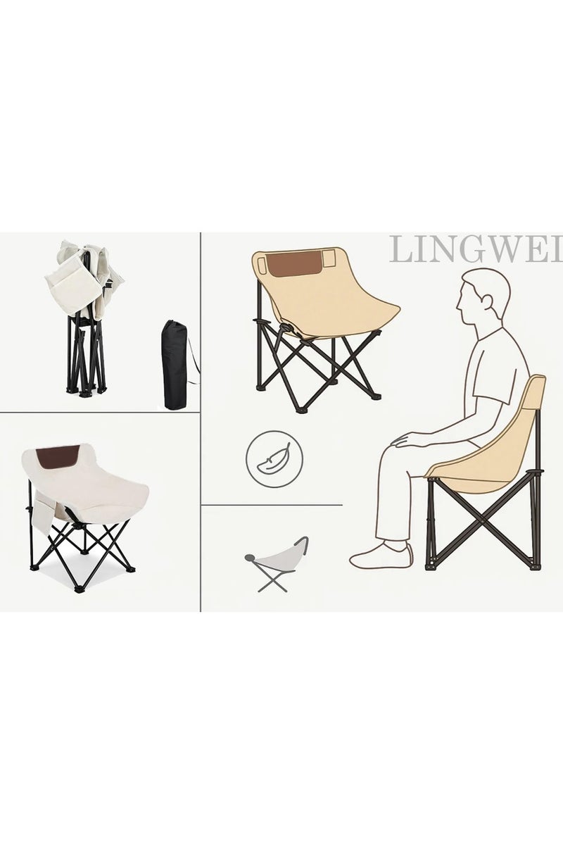 LINGWEI Portable Folding Beach & Camping Chair for Adults- Lightweight Multi-Purpose Outdoor Chair with Carry Bag - Image 4