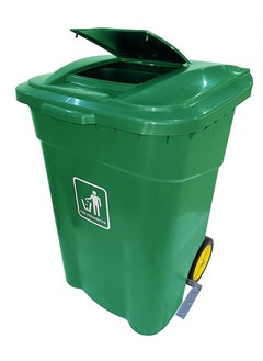 AKC AKC Plastic Trash Bin 240 Liters Capacity Sturdy & Stylish with Pedal and Wheels Green 