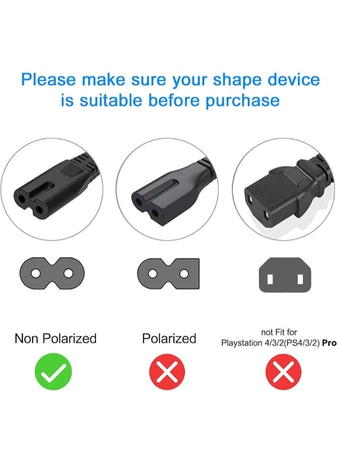 Terabyte 2 Prong Power Cable Cord for HP Envy/OfficeJet, Canon Pixma/Maxify, E pson, Brother, Dymo Label Writer Printer, Sony PlayStation 2/3/4 (PS2/PS3/PS4), Xbox One X, Xbox 1s 2 Pin Power Cable - Image 3