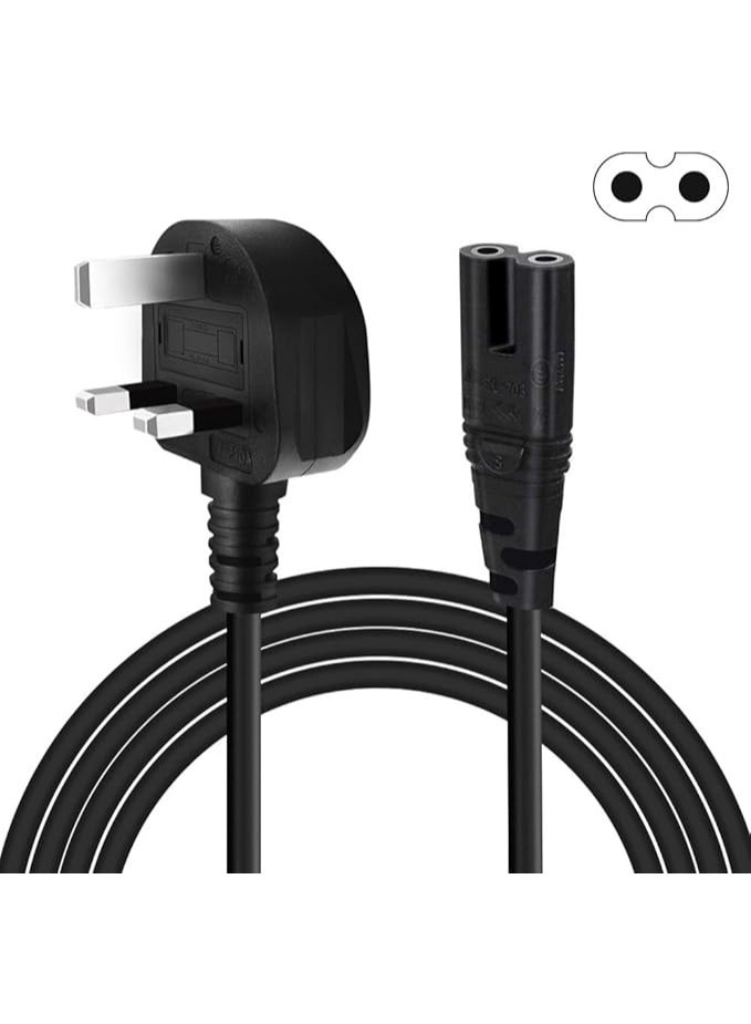 Terabyte 2 Prong Power Cable Cord for HP Envy/OfficeJet, Canon Pixma/Maxify, E pson, Brother, Dymo Label Writer Printer, Sony PlayStation 2/3/4 (PS2/PS3/PS4), Xbox One X, Xbox 1s 2 Pin Power Cable - Image 2