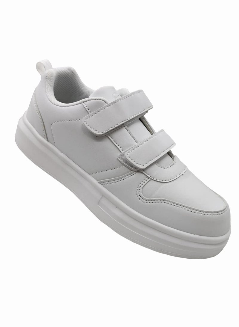 MENG Low-Top White School Uniform Shoes for Little/Big Kids - Image 1