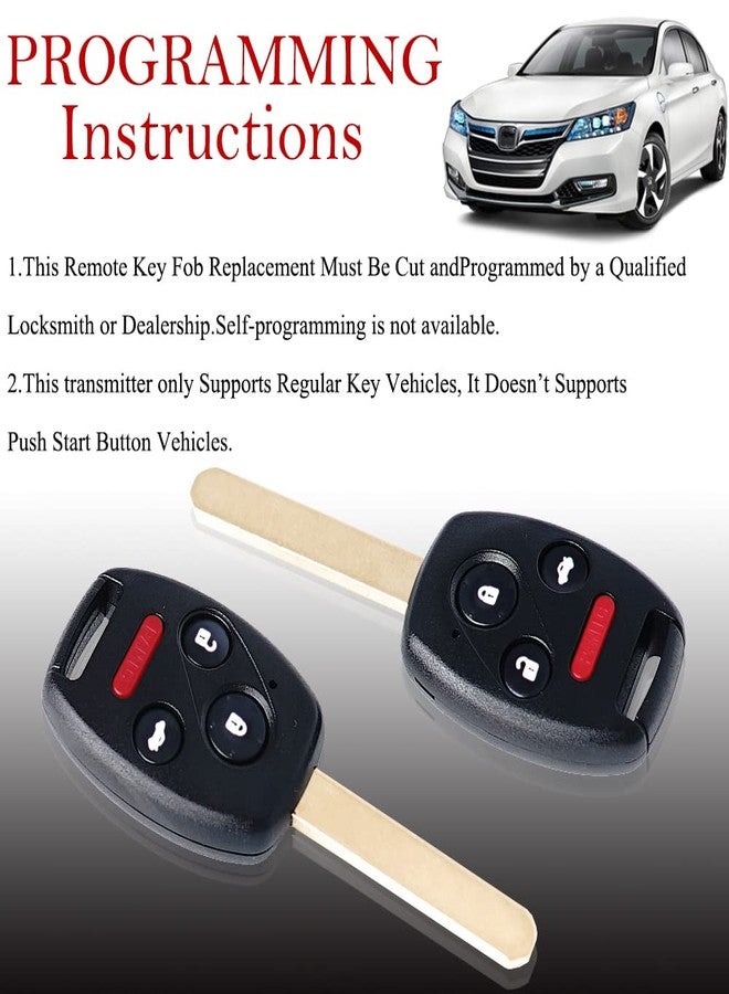MechanMagic 2PCS Key Fob Remote Replacement Fits for Honda Civic EX Si Hybrid 2006 2007 2008 2009 2010 2011 2012 2013 Acura Mdx 2007-2013 N5F-S0084A Keyless Entry 4 Btns Remote Control 35111-SVA-306 - Image 3