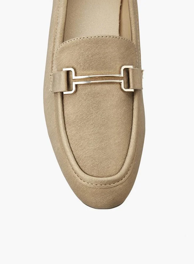 Renzo Ruganni GOLD Women Buckle Detail Loafers for Women | Best Price UAE