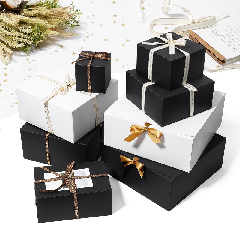 Mcfleet Black Gift Boxes with Lids 12x12x5 Inches 10 Pack Groomsmen Proposal Boxes Cardboard Gift Box for Presents, Craft Boxes for Christmas, Wedding, Graduation, Holiday, Birthday Gift Packaging - Image 5