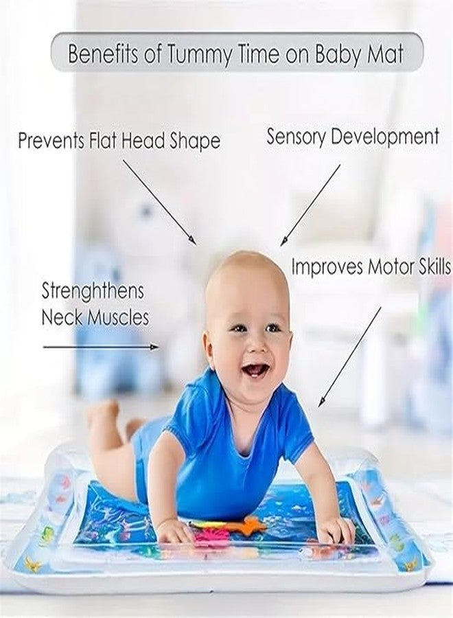 PERDIA Tummy Time Water Mat for Babies | Sensory Play Gym for 6-12 Months | Newborn Baby Essentials | Water-Filled Activity Mat | Baby Gifts | Pack of 1 (Square) (KIDS-SMALL) - Image 4