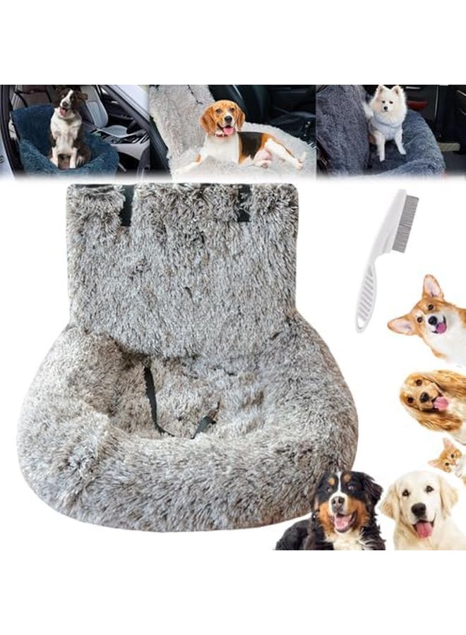 Luxurious Car Bed Travel Safety Kit Ultra Soft Calming Pet Bed For Small Medium Dogs Cats Coffee 23 6x27 5in - Image 1