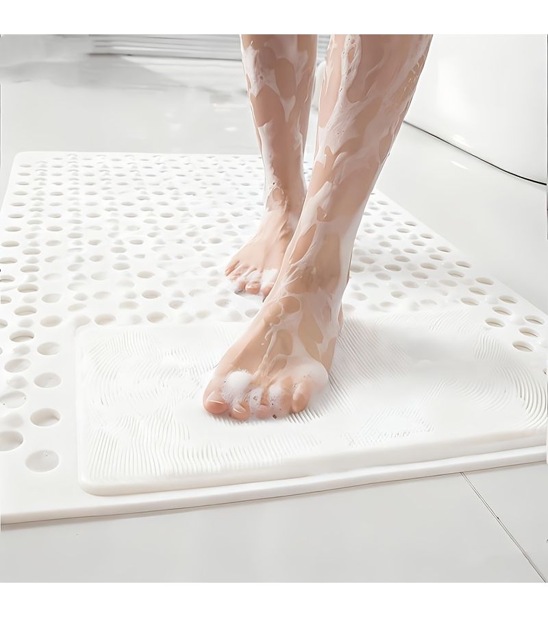 Purple Anti Slip Bath Mat with Soft Foot Massage and Suction Cups - Image 2