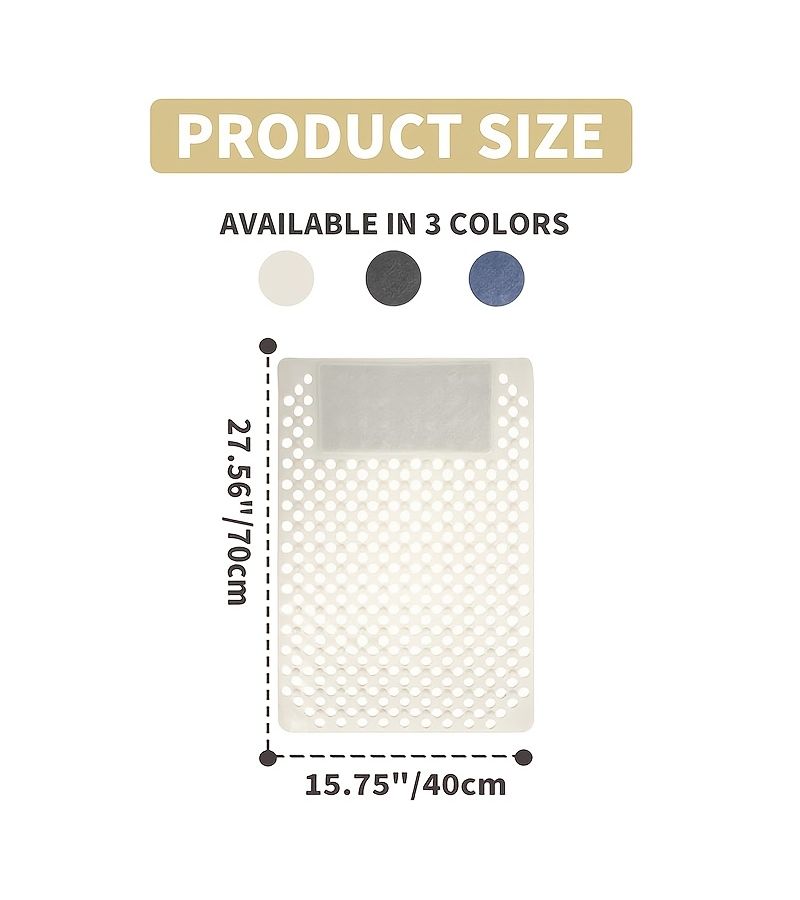 Purple Anti Slip Bath Mat with Soft Foot Massage and Suction Cups - Image 3