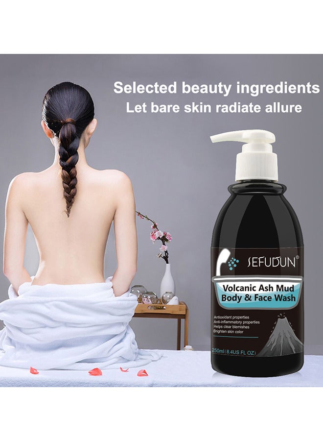 Sefudun Volcanic Ash Mud Body Wash Shower Gel Deep Sea Mud Whitening Body 250ML - Image 2
