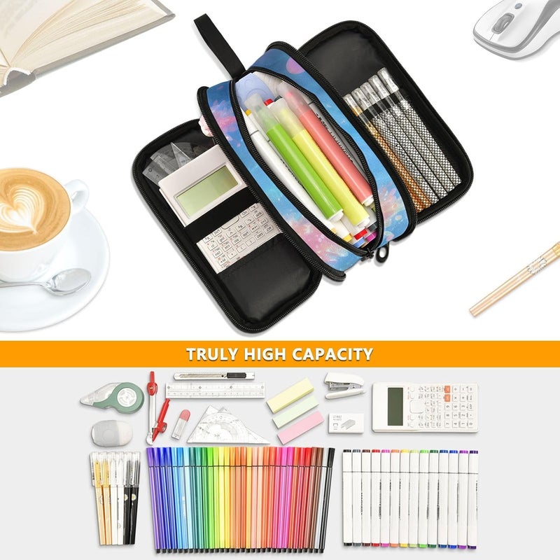 BOENLE Shiny Axolotl Pencil Case Box Boys Girls Large Pencil Pouch Zipper Compartments Big Capacity Stationery Pen Bag Organizer for Kids Teens Adults School Office - Image 2