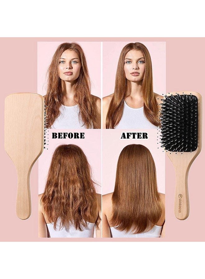 Sosoon Hair Brush, Sosoon Boar Bristle Paddle Hairbrush for Long Short Thick Thin Curly Straight Wavy Dry Hair for Men Women Kids, No More Tangle, Giftbox & Tail Comb Included - Image 2