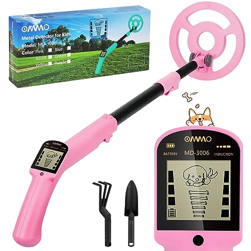 OMMO Metal Detector, Adjustable 27.5”-37.8” Metal Detector for Kids with Intuitive LCD Display, Lightweight Kids Metal Detectors with 6” Search Coil for Exploration Hiking - Image 1