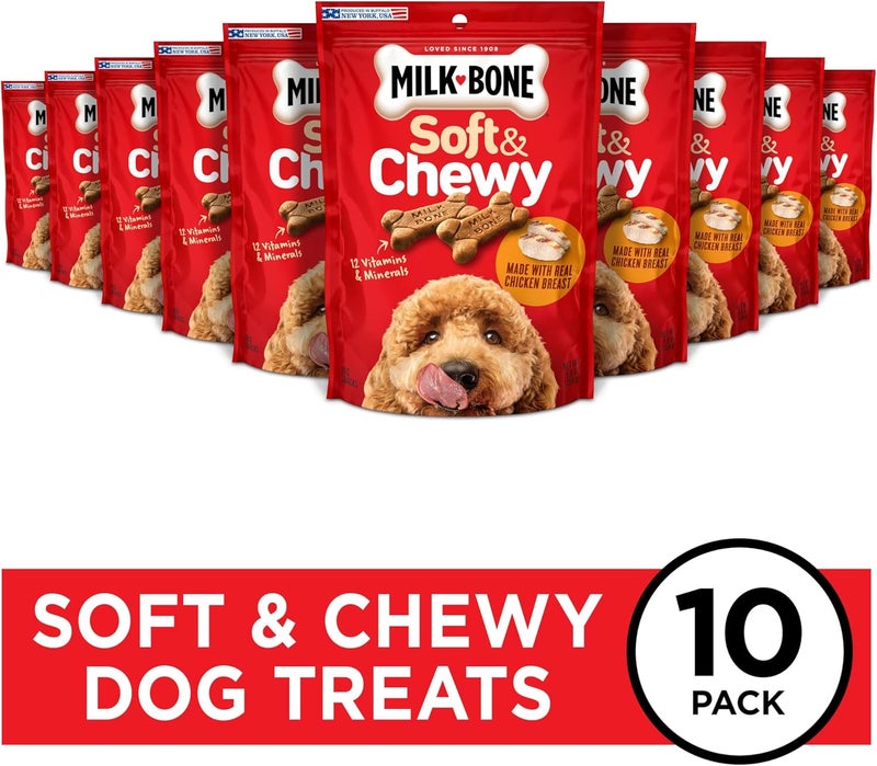Milk-Bone Soft & Chewy Chicken Recipe Dog Treats - 5.6-Ounce Pouches (Pack of 10) - Image 2