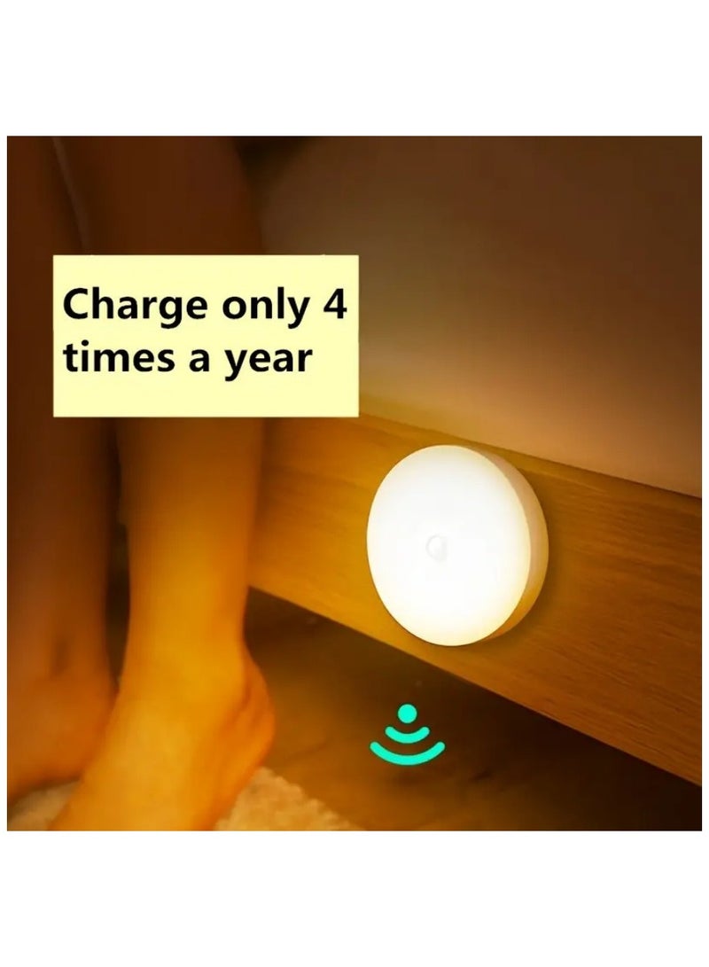 NIBEMINENT 1pc Smart Human Body Sensor Light, USB Rechargeable Night Light, Stair Light Creative Led Bedside Light, Bedroom Home Light, Student Dormitory Bookshelf Light Wardrobe Light  - Image 1