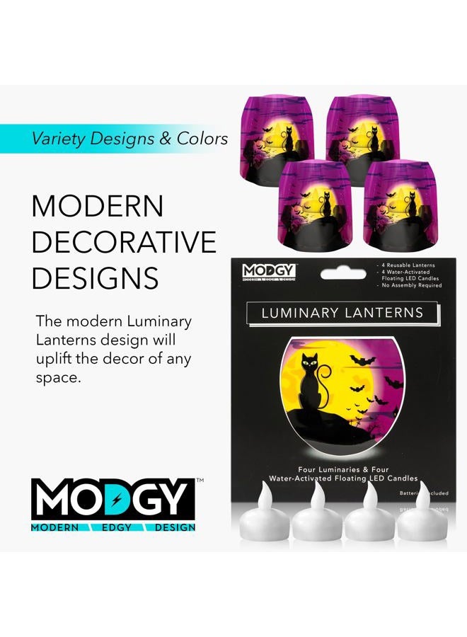 MODGY Luminary Lanterns 4-Pack - Floating LED Candles with Batteries Included - Luminaries are Great for Weddings, Parties, Patios & Celebrations of All Kinds (Salem) - Image 5