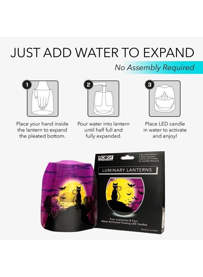 MODGY Luminary Lanterns 4-Pack - Floating LED Candles with Batteries Included - Luminaries are Great for Weddings, Parties, Patios & Celebrations of All Kinds (Salem) - Image 4