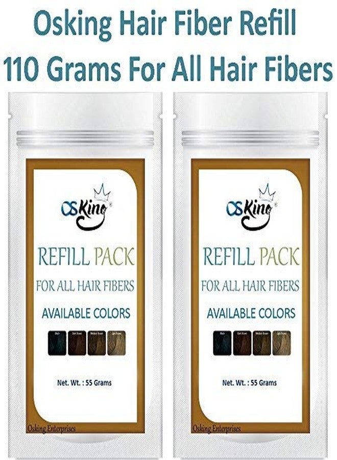 Osking Refill Pack Hair Building Fiber,Pack of 2, 110 Grams (Hair Loss Concealer) (Black) - Image 2