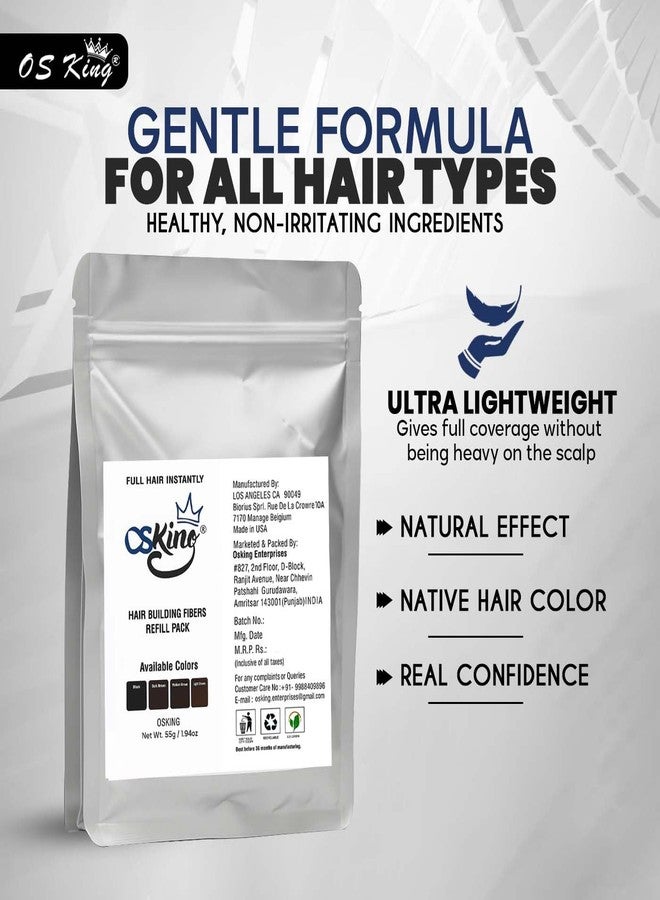 Osking Refill Pack Hair Building Fiber,Pack of 2, 110 Grams (Hair Loss Concealer) (Black) - Image 4