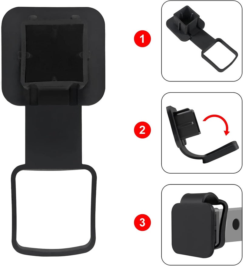 DORHEA 2 inch Hitch Tube Plug Trailer Hitch Cover Fits 2x2 inch Receivers Tubes Plug Insert Cap 2'' Trailer Hitch Cover Compatible with Class 3 4 5 Hitches - Image 2