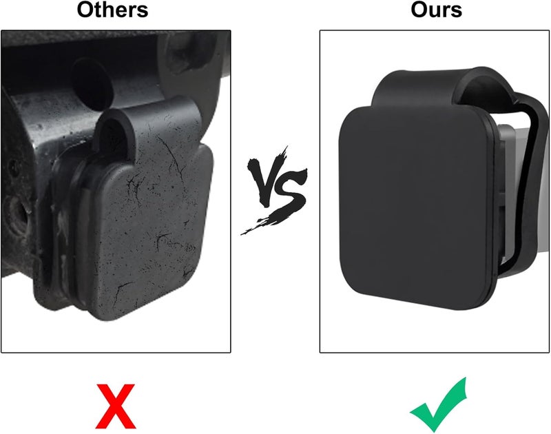 DORHEA 2 inch Hitch Tube Plug Trailer Hitch Cover Fits 2x2 inch Receivers Tubes Plug Insert Cap 2'' Trailer Hitch Cover Compatible with Class 3 4 5 Hitches - Image 3