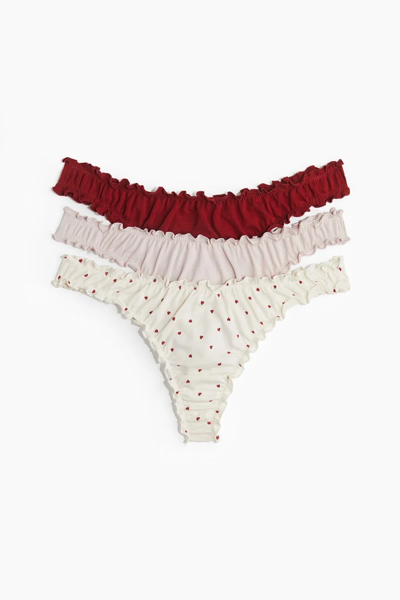 H&M 3-pack overlock-detail thong briefs