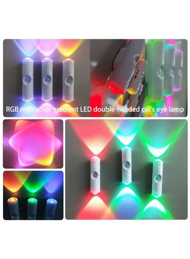 RGB Smart Motion Sensor LED Night Light Dual Head Cat Eye Wall Lamp USB Rechargeable Magnetic Installation Bedside Night Light With Adjustable Brightness Suitable For Stairs Bedroom Living Room Hallway Indoor Motion Sensor Light - Image 5