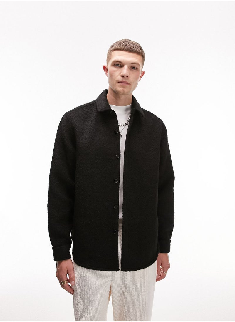 TOPMAN - Essential Boiled Wool Regular Fit Shirt - Image 1