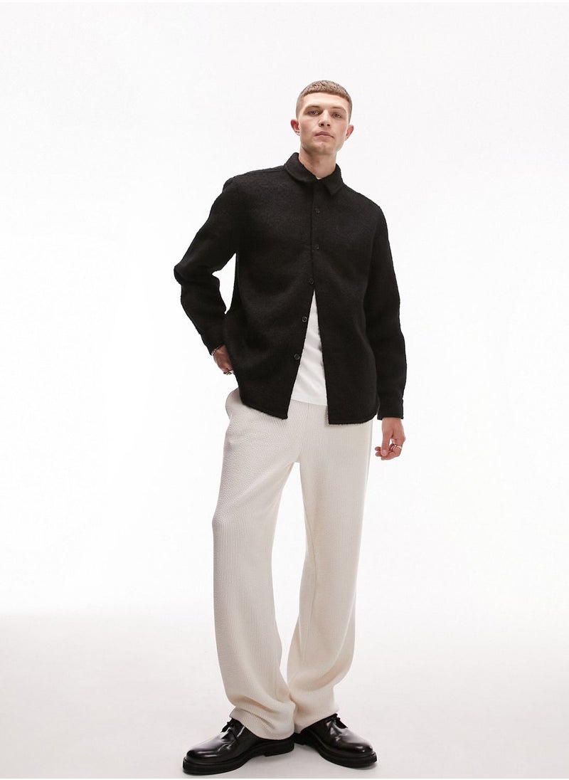 TOPMAN - Essential Boiled Wool Regular Fit Shirt - Image 1