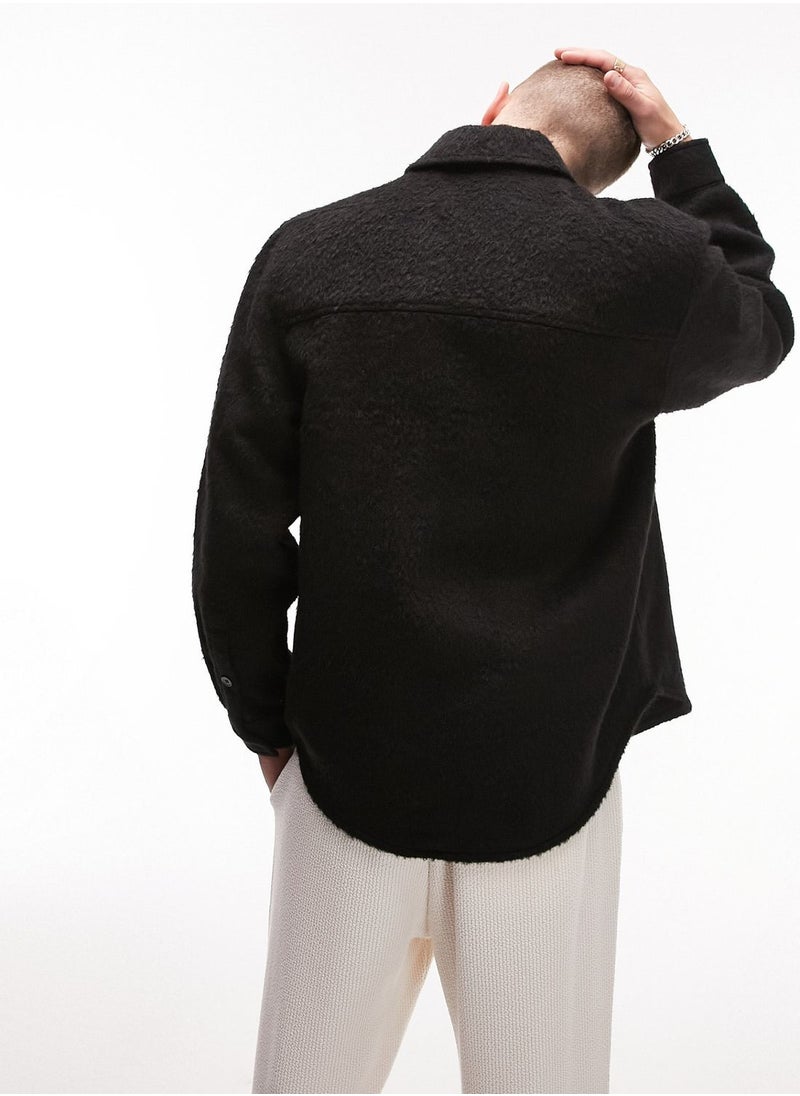 TOPMAN - Essential Boiled Wool Regular Fit Shirt - Image 1