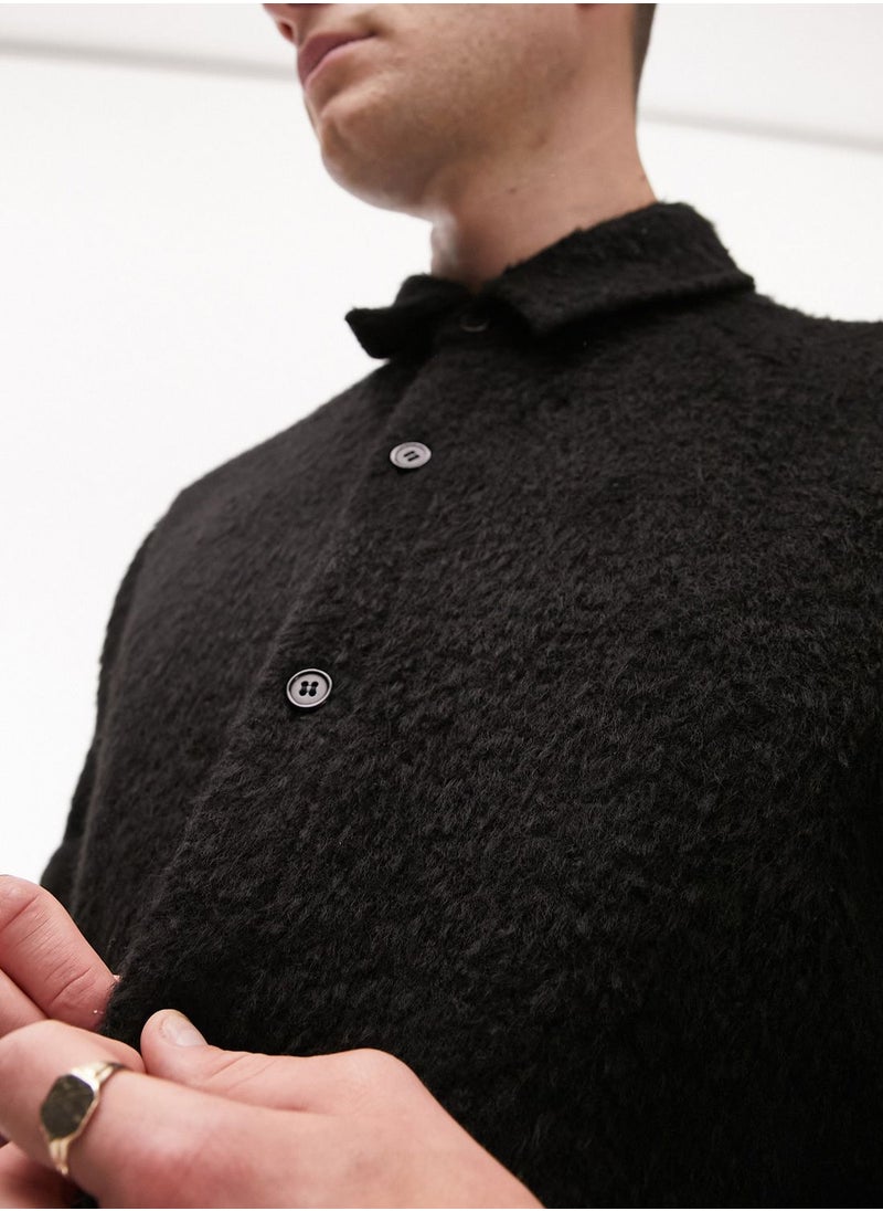 TOPMAN - Essential Boiled Wool Regular Fit Shirt - Image 1