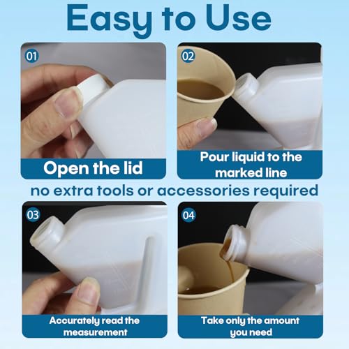 Stitokg 17oz Tip & Pour Measuring Containers with Lids (2 Pcs) – Plastic Tip Measure Bottles, Up to 2oz Precise Measuring Capacity, Reusable Measuring Cups, No Extra Measuring Cup Needed - Image 5
