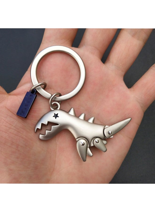 DiGallen Dijialun, Dinosaur Car Keychain, Couple Pendant, Men's Car Key Chain, Women's Cute Cartoon Key Ornament, High-end Creative Gift, Birthday Present, Carbon Gray Gift Box Set - Image 4