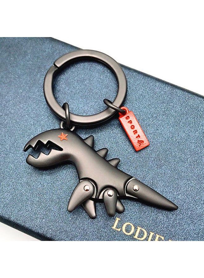 DiGallen Dijialun, Dinosaur Car Keychain, Couple Pendant, Men's Car Key Chain, Women's Cute Cartoon Key Ornament, High-end Creative Gift, Birthday Present, Carbon Gray Gift Box Set - Image 1