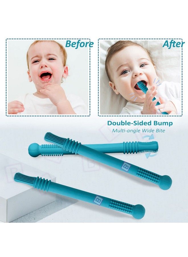 BEMBIKA Baby Teether Toys Teething Hollow Tubes Baby Teether Silicone Baby Teether Keys Baby Teether Toothbrush (Blue Color). - Image 5
