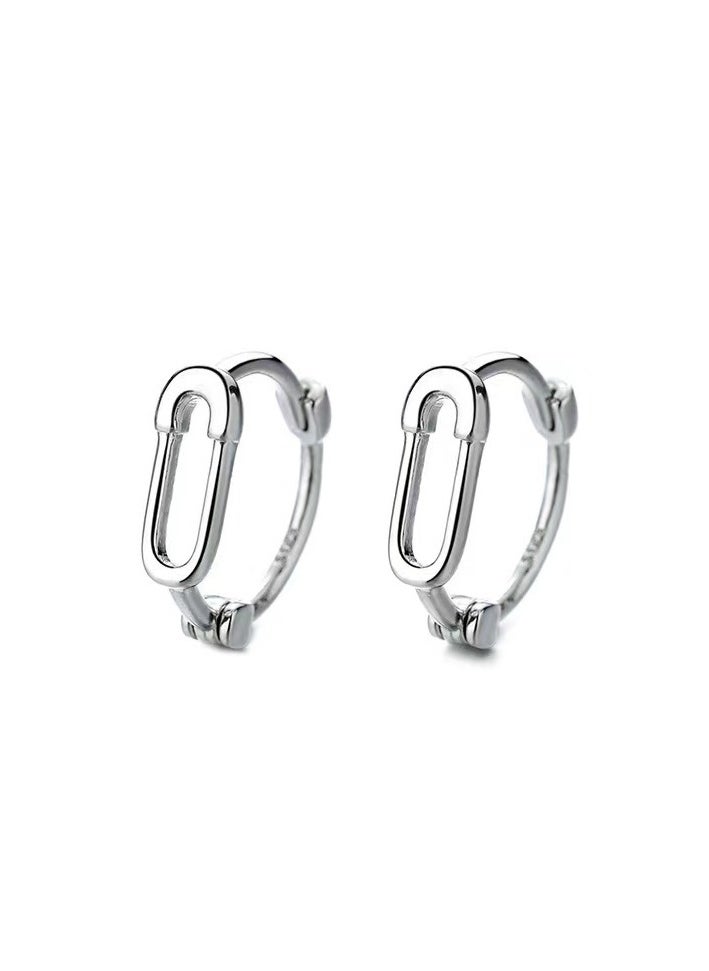 xozgdovg Sweet pin temperament smooth hollow oval earrings  - Image 1