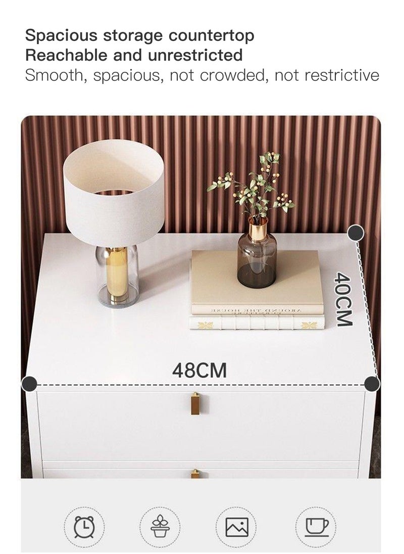 Sharpdo Sharpdo European-style Light Luxury Bedside Table with Drawers 48*40*53cm  - Image 5
