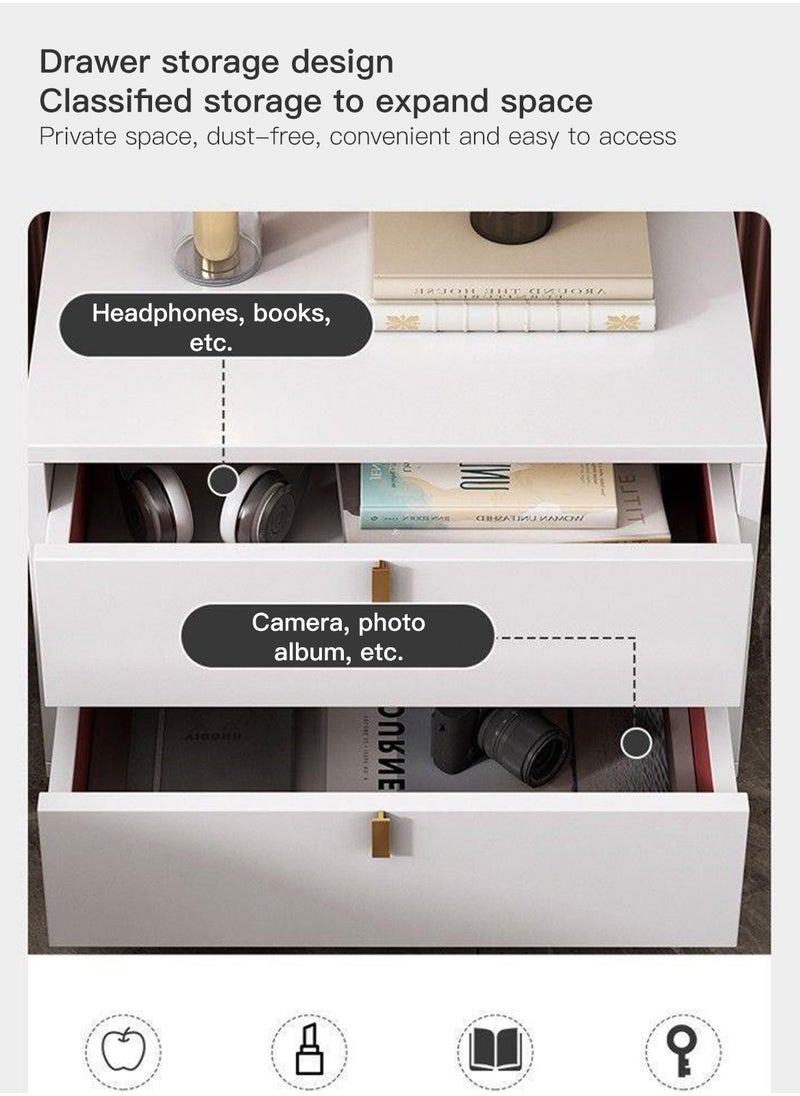 Sharpdo Sharpdo European-style Light Luxury Bedside Table with Drawers 48*40*53cm  - Image 4