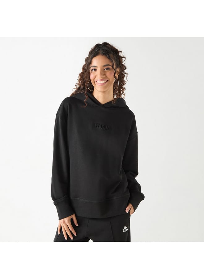 Kappa Kappa Logo Embossed Hoodie with Long Sleeves  - Image 1