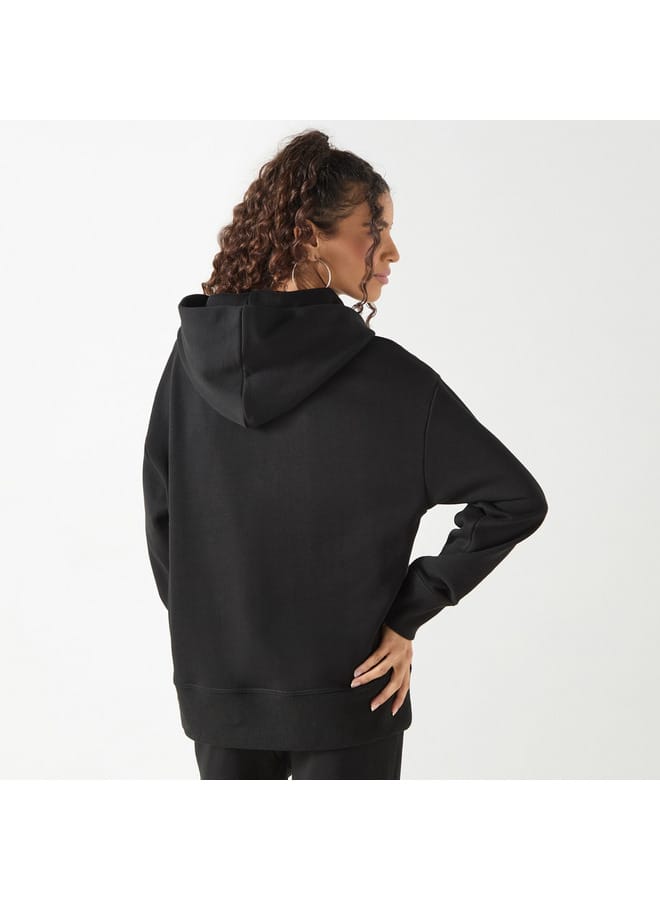 Kappa Kappa Logo Embossed Hoodie with Long Sleeves  - Image 3