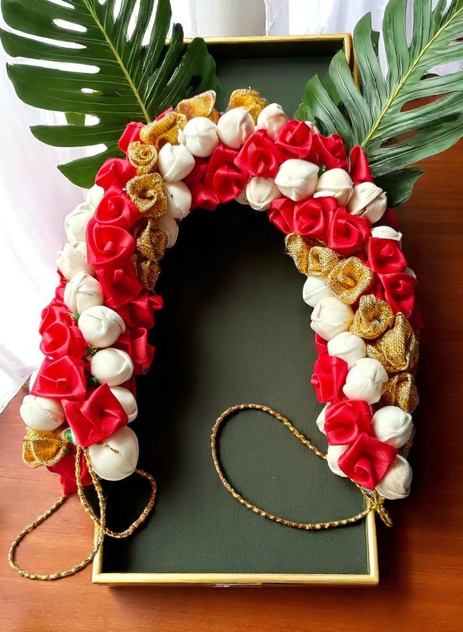 Chanderkash 1PC Artificial Gajra For Hair Bun - Mogra Gajra - Traditional Hair Bun Accessories For Women Wedding - Gajra Scrunchies For Women & Girls - Premium Jasmine Flower Hair Accessories - Image 1