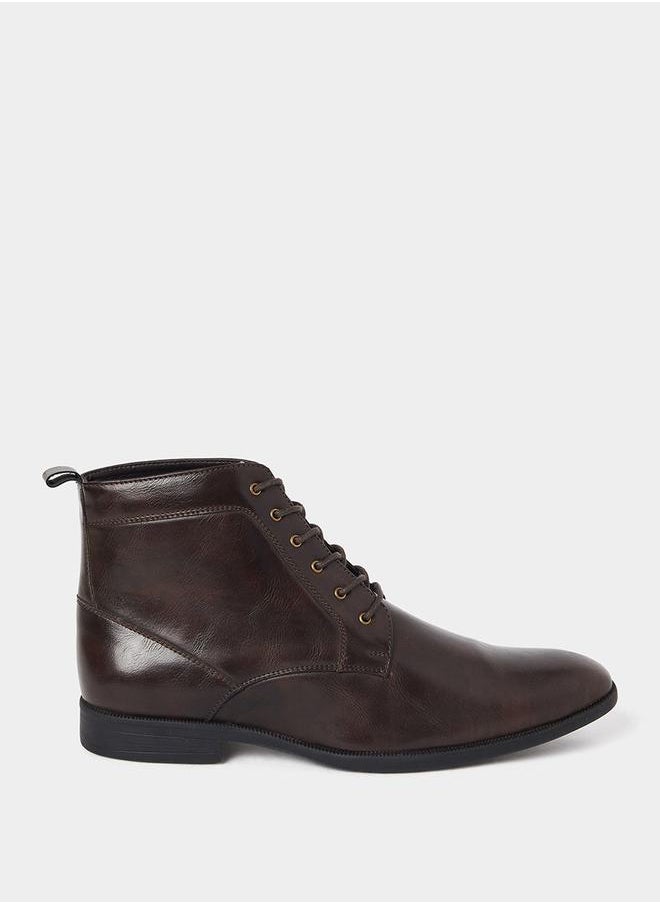 Styli High Ankle Faux Leather Boots  - Image 1